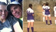 Girls Freeze During Soccer Game As Everyone Hears The Unmistakable Sound Of The National Anthem (VIDEO)