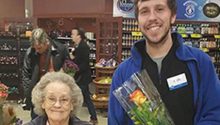 Kind Cashier Left Register And Bought A Rose For A Grandma After Finding Out It Was Her 90th Birthday