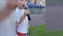 3-year-old boy sings national anthem at minor league baseball game, hits it out of the park