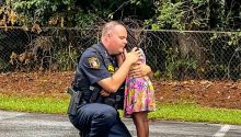 Cop Stops Car to Arrest Driver, Little Girl from the Car Goes to His Partner with Tears in Her Eyes