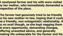 Farmer’s mother-in-law made life hard, and revenge is a dish best served cold