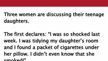 Three women are discussing their daughters’ transgressions, but the third is just nuts