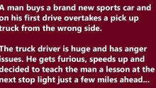A Man Buys A Brand New Sports Car