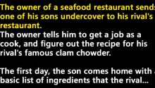 Son of Owner of a Seafood Restaurant Finds Secret Ingredient of Delicious Dish