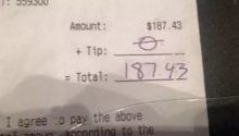 Waitress Gets ‘$0’ Tip On ‘$187’ Bill, Turns Heads After Making Facebook Post In Response