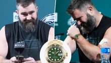 Jason Kelce reps Philadelphia Eagles with $50K Rolex in team colors during retirement announcement