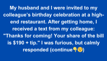 I Refused to Pay for Someone Else’s Birthday Dinner, and Now I’m the Villain
